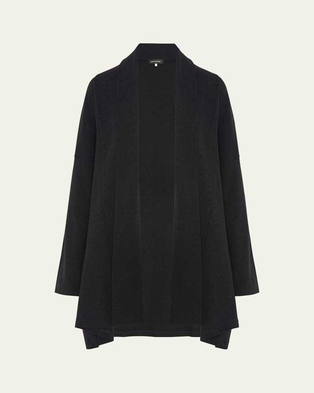 Wide A-Line Shawl-Collar Cardigan (Long Plus Length)